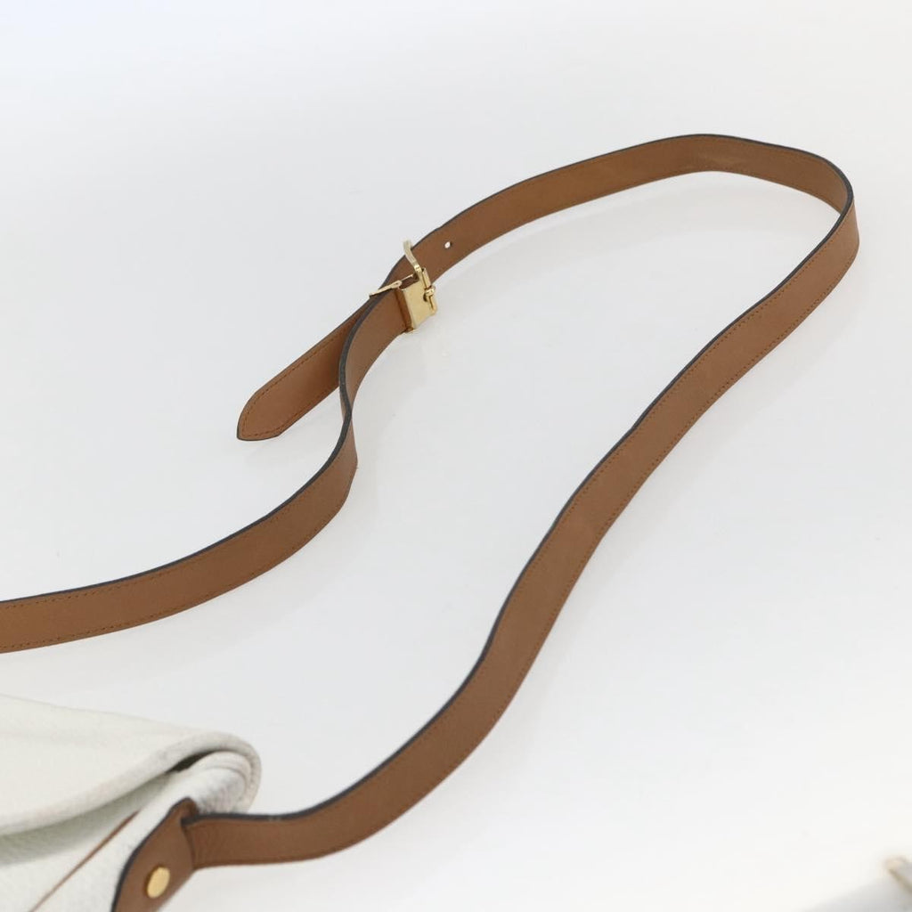 Christian Dior Vintage Shoulder Bag Leather White Leather Shoulder Bag Bag (Pre-Owned)