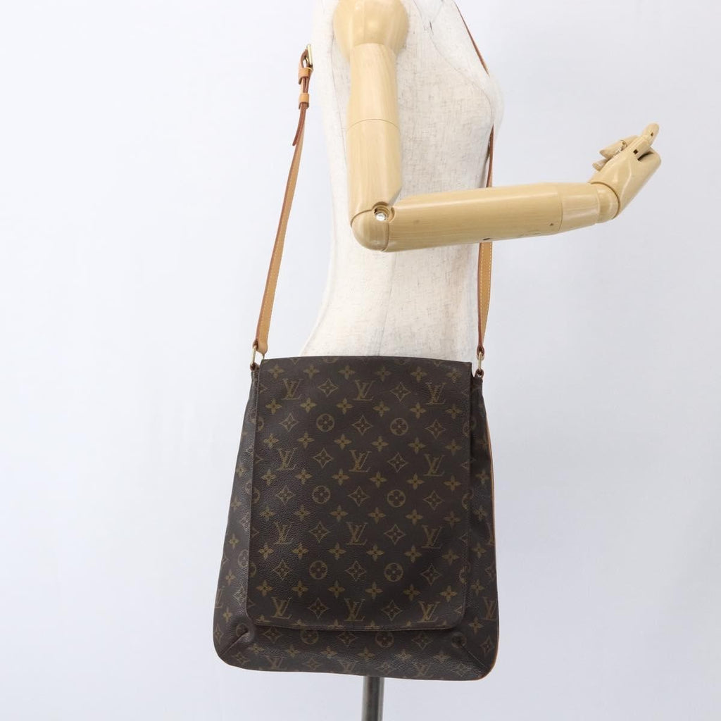 Louis Vuitton Musette Handbag Monogram Canvas Brown Canvas Shoulder Bag