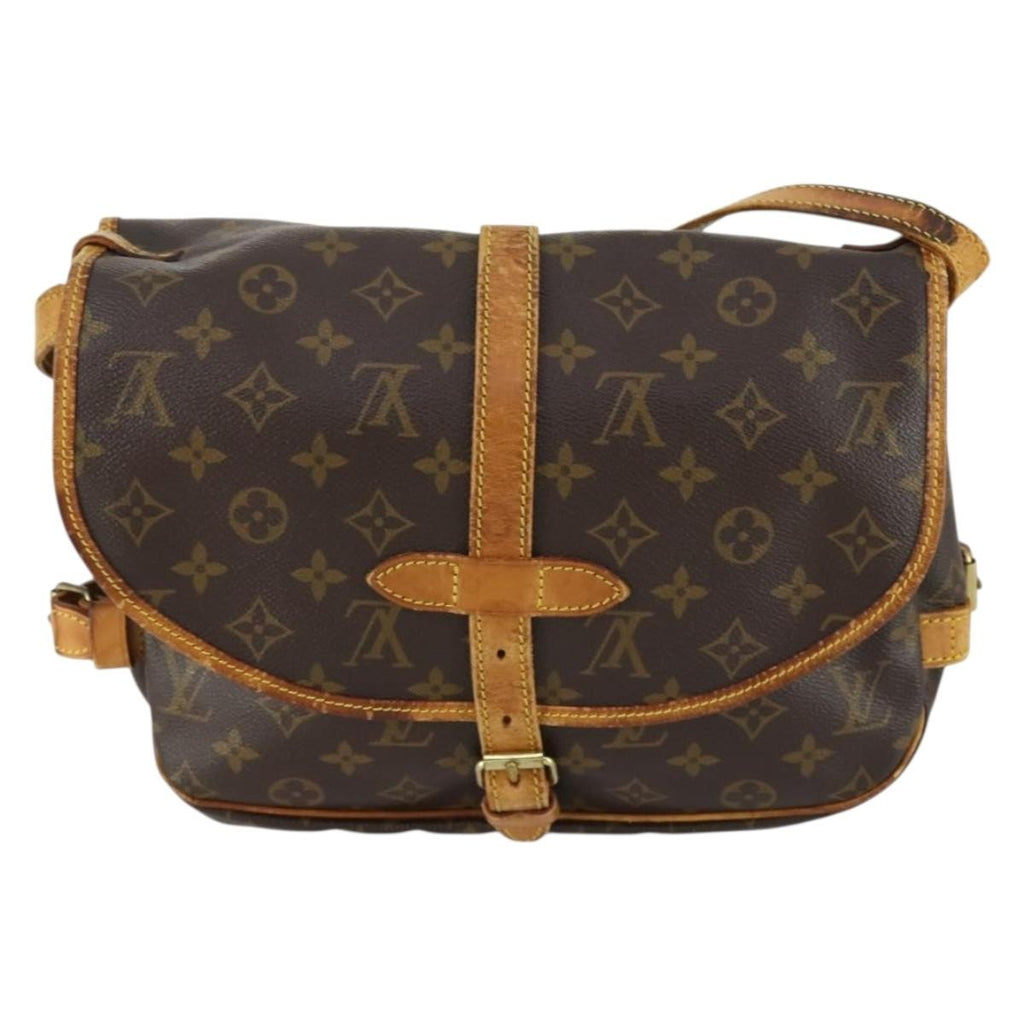 Louis Vuitton Saumur Handbag Monogram Canvas Brown Canvas Shoulder Bag