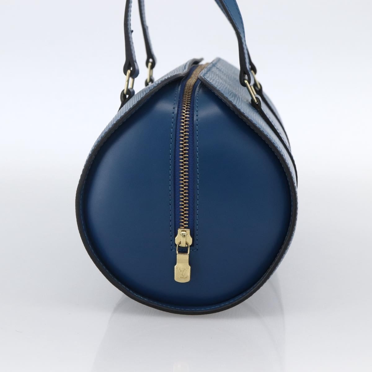 Louis Vuitton Soufflot Handbag Epi Leather Blue Leather Handbag