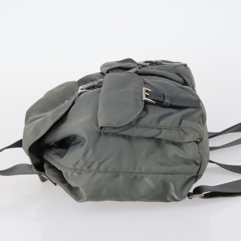 Prada Double Front Pocket Backpack Tessuto Gray Nylon Backpack Bag