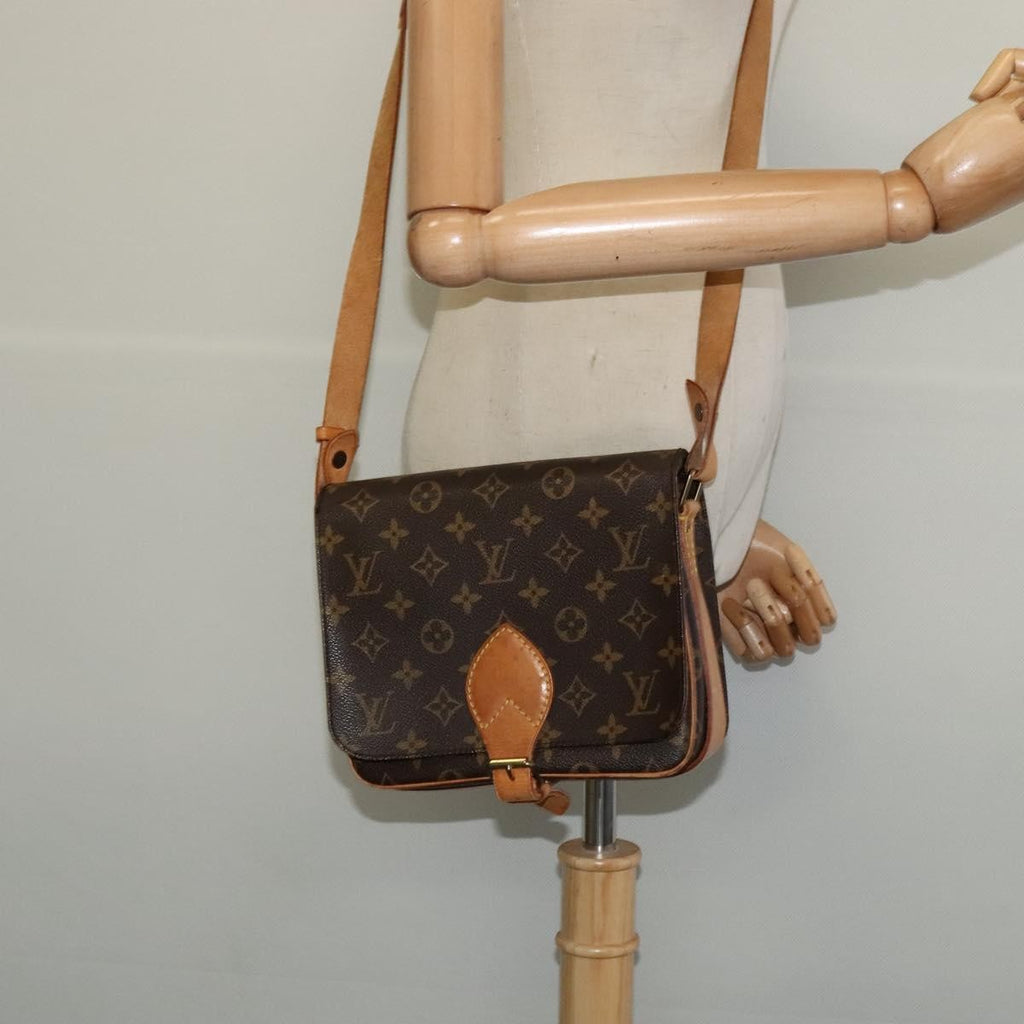 Louis Vuitton Cartouchiere Handbag Monogram Canvas Brown Canvas Shoulder Bag