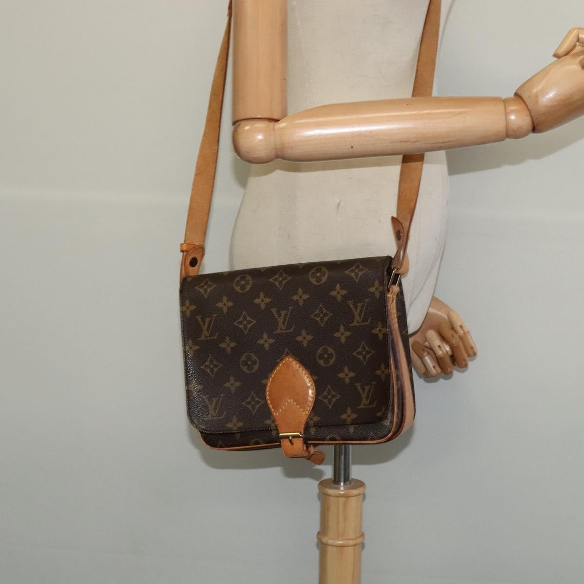Louis Vuitton Cartouchiere Handbag Monogram Canvas Brown Canvas Shoulder Bag