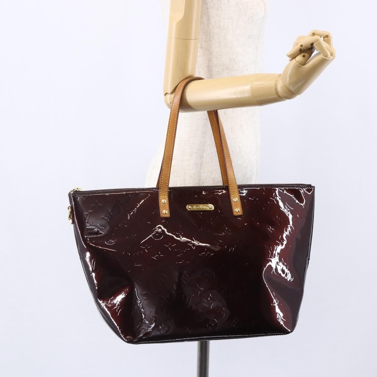 Louis Vuitton Bellevue Handbag Monogram Vernis Purple Patent_Leather Tote Bag