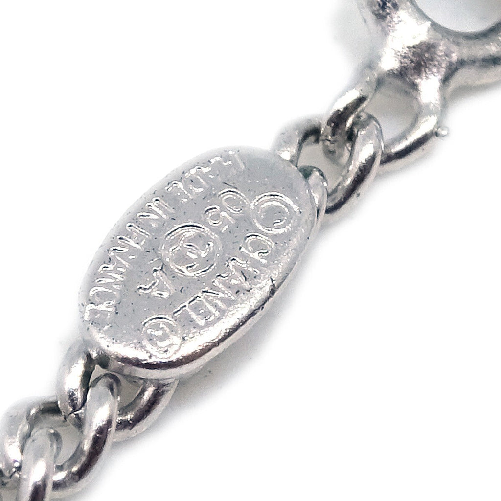 Chanel Cc Logo Pendant Necklace Metal Silver Silver_Plated Necklace Jewelry