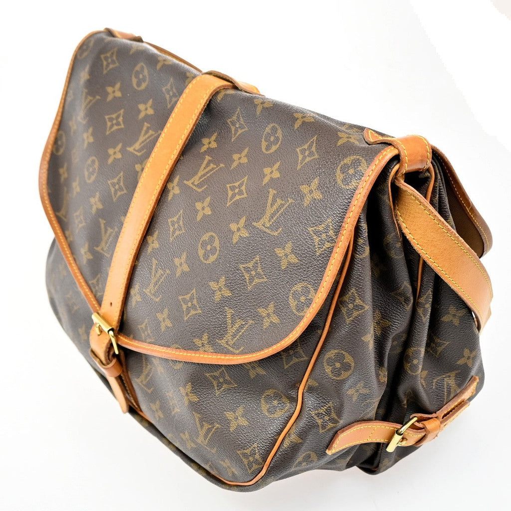 Louis Vuitton Saumur Handbag Monogram Canvas Brown Canvas Shoulder Bag