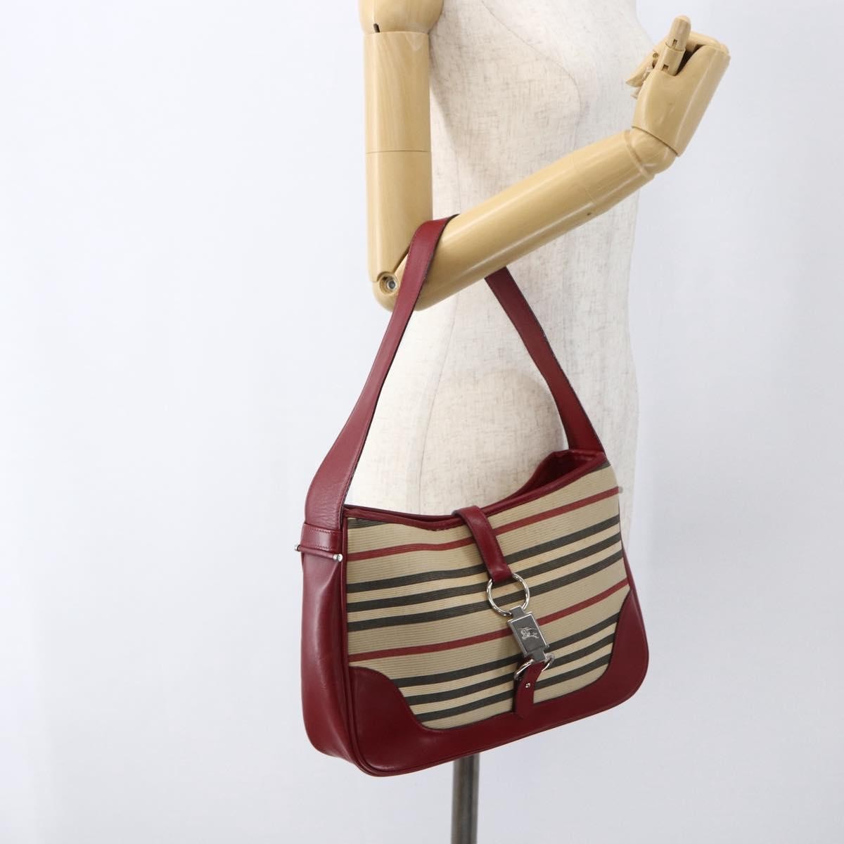 Burberry Blue Label Shoulder Bag Canvas Beige Canvas Shoulder Bag