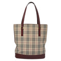 Burberry Nova Check Tote Canvas And Leather Beige Canvas Tote Bag