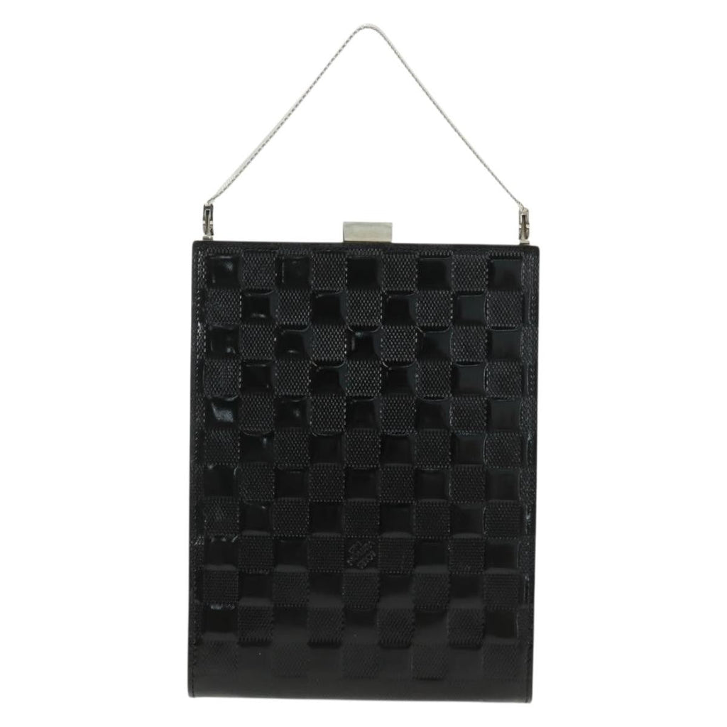 Louis Vuitton Saint Ange Handbag Damier Vernis Black Patent_Leather Handbag