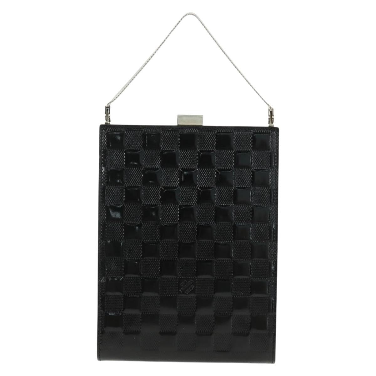 Louis Vuitton Saint Ange Handbag Damier Vernis Black Patent_Leather Handbag