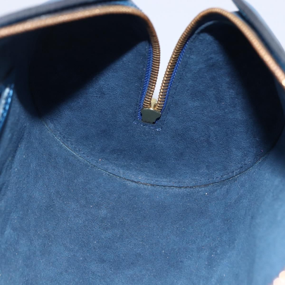 Louis Vuitton Soufflot Handbag Epi Leather Blue Leather Handbag
