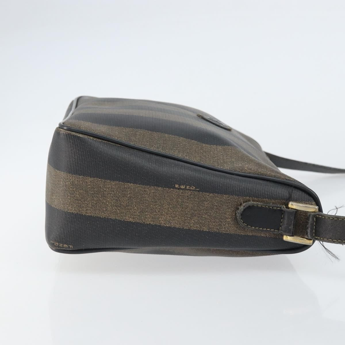 Fendi Vintage Pequin Shoulder Bag Pequin Brown Canvas Shoulder Bag Bag