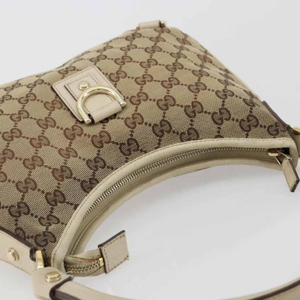 Gucci Abbey Shoulder Bag Gg Canvas Beige Canvas Shoulder Bag Bag (Pre-Owned)