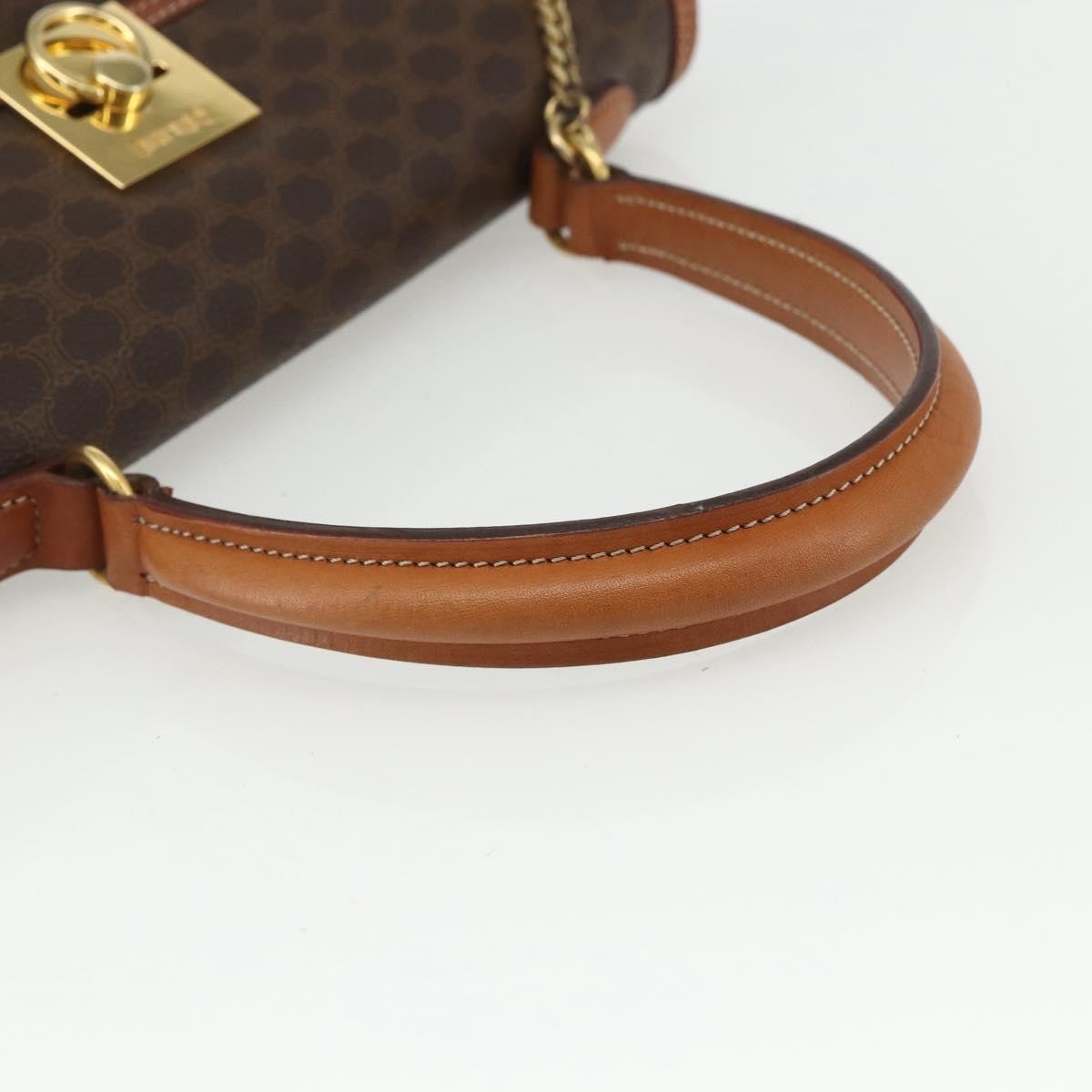 Celine Vintage Macadam Handbag Canvas And Leather Brown Canvas Handbag