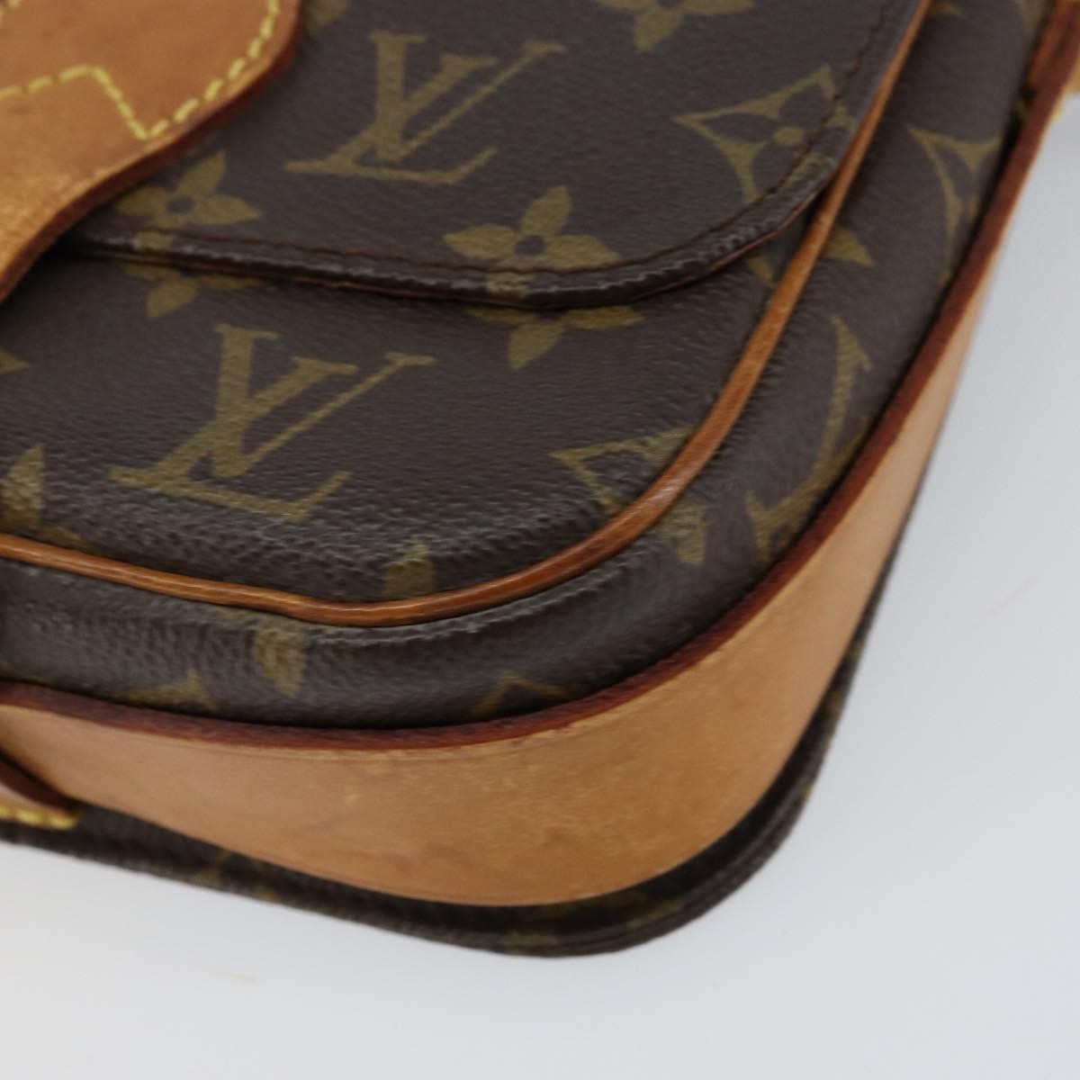 Louis Vuitton Cartouchiere Handbag Monogram Canvas Brown Canvas Shoulder Bag