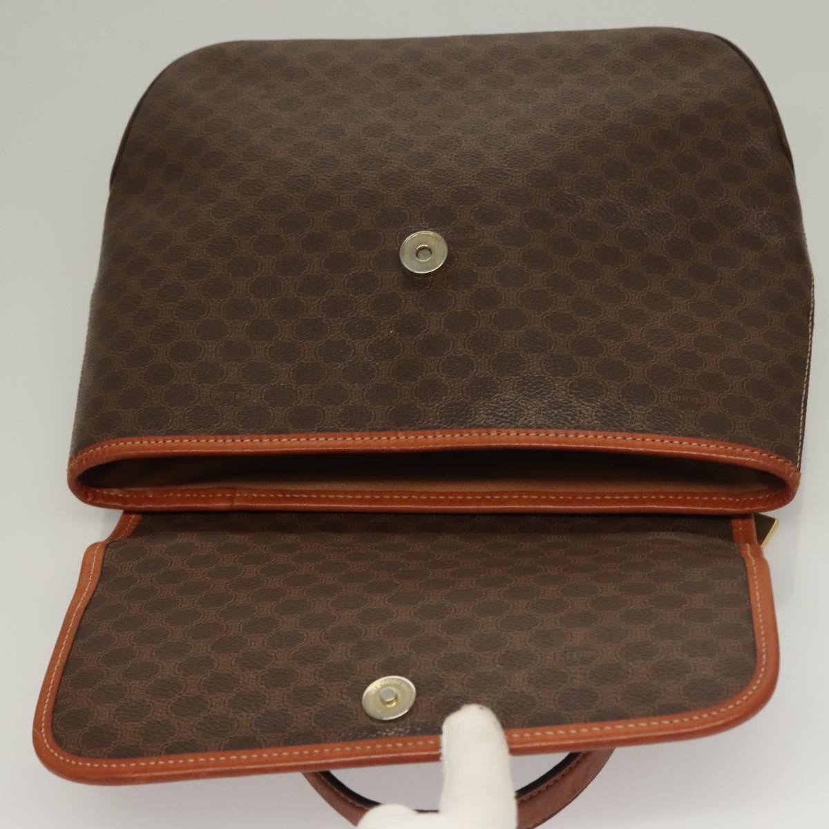 Celine Triomphe Vintage Handbag Macadam Canvas Brown Canvas Bag