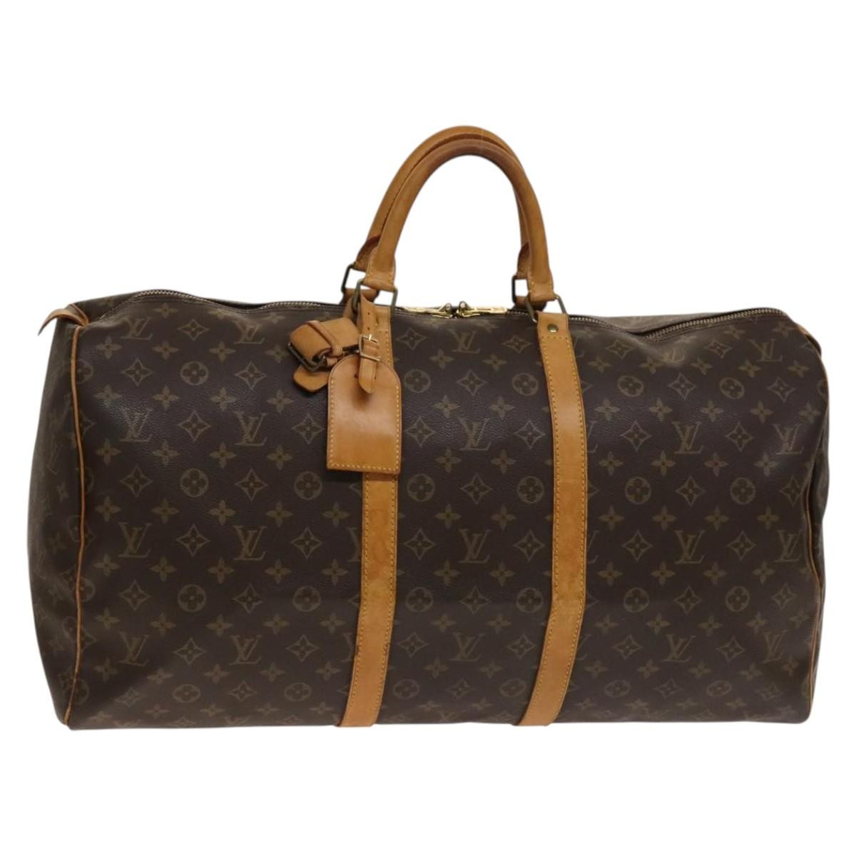 Louis Vuitton Keepall Bag Monogram Canvas Brown Canvas Travel Bag