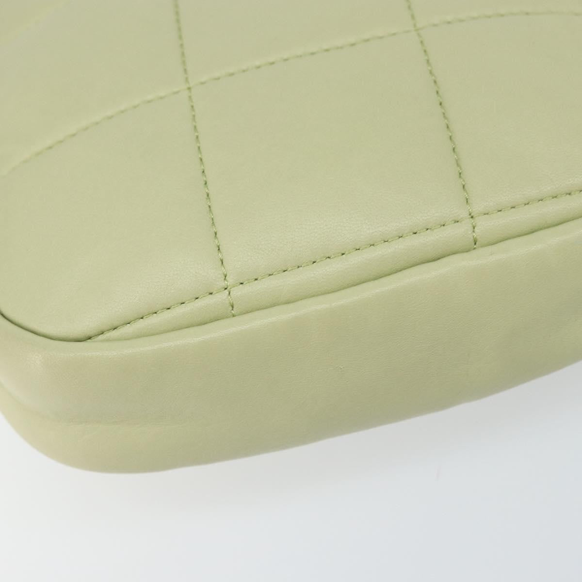 Chanel Diamond Chain Crossbody Bag Quilted Lambskin Green Leather Shoulder Bag Bag