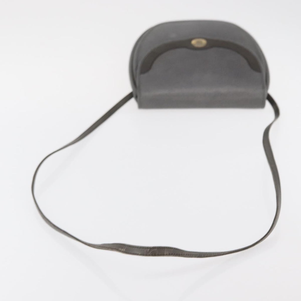 Christian Dior Vintage Cd Logo Shoulder Bag Leather Gray Leather Shoulder Bag Bag (Pre-Owned)