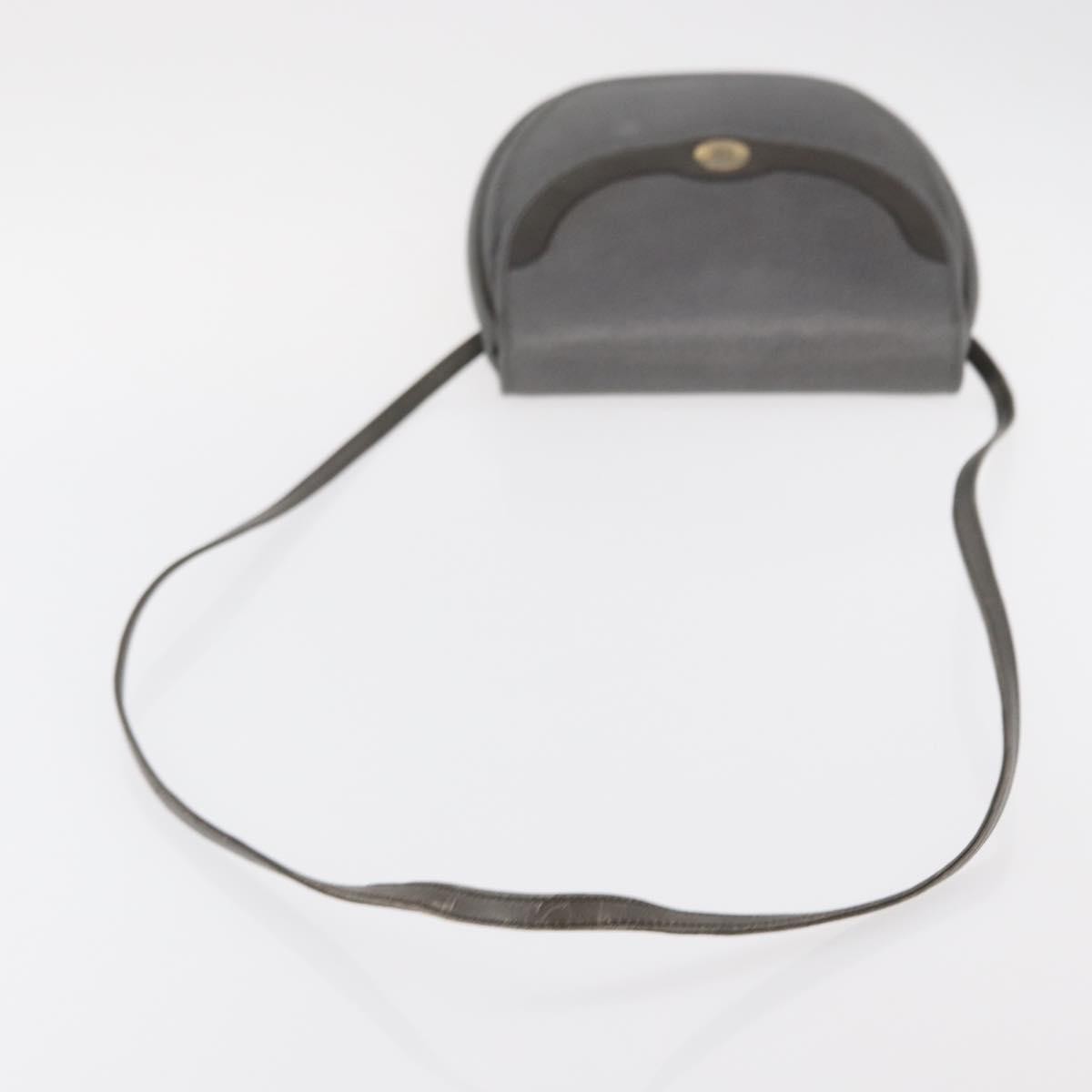 Christian Dior Vintage Cd Logo Shoulder Bag Leather Gray Leather Shoulder Bag Bag (Pre-Owned)