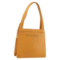 Chanel Vintage Logo Tote Leather Camel Leather Tote Bag Bag