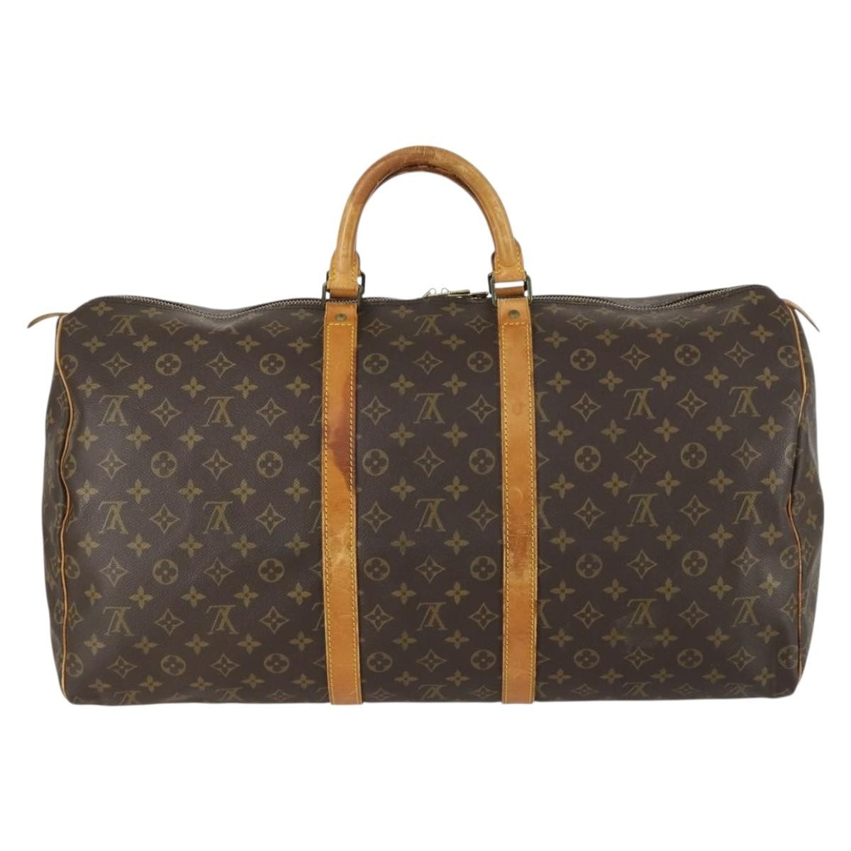 Louis Vuitton Keepall Bag Monogram Canvas Brown Canvas Travel Bag