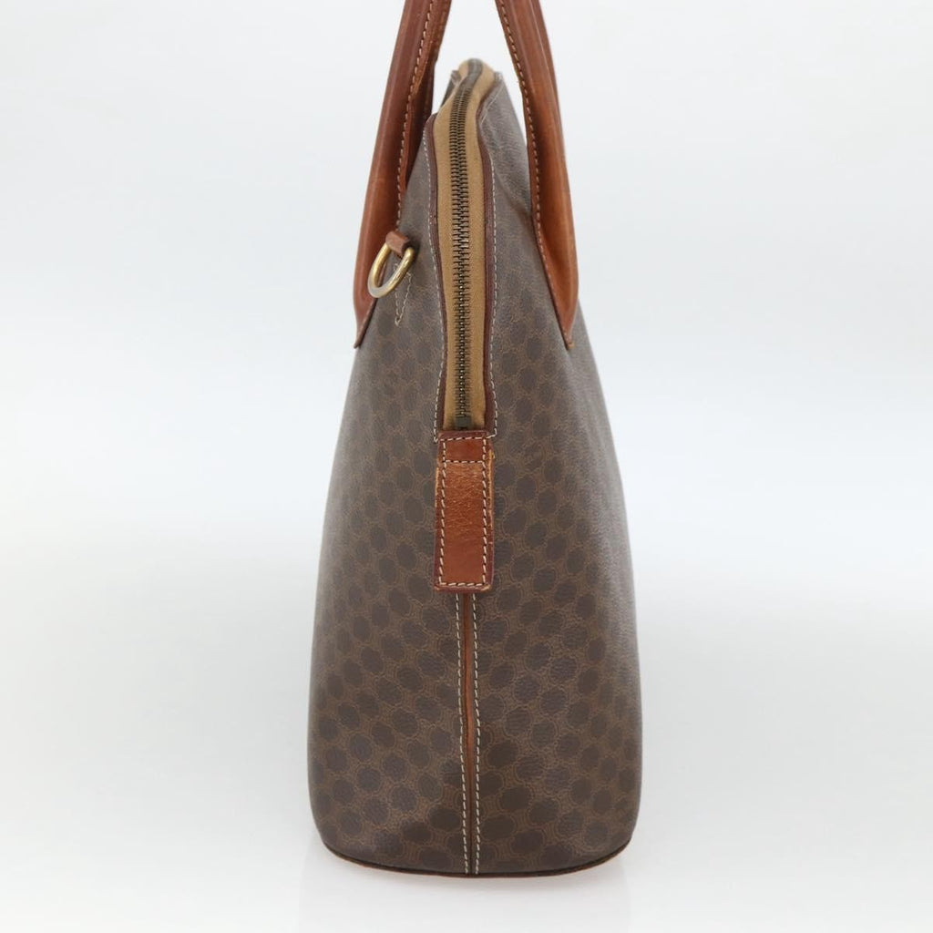 Celine Macadam Handbag Macadam With Leather Brown Canvas Handbag