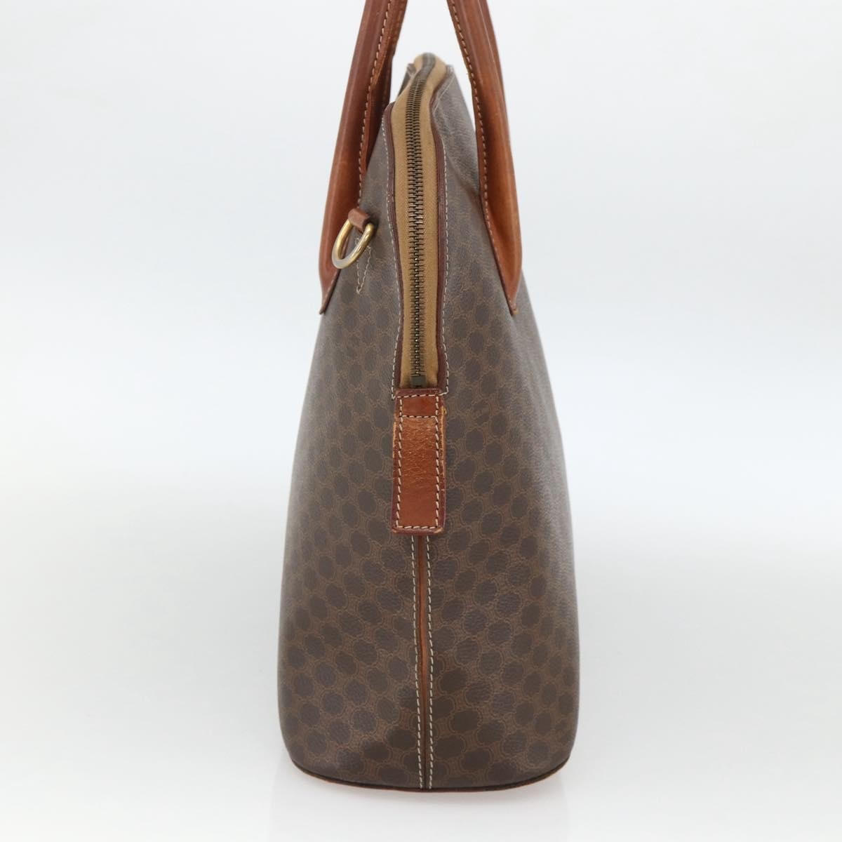 Celine Macadam Handbag Macadam With Leather Brown Canvas Handbag
