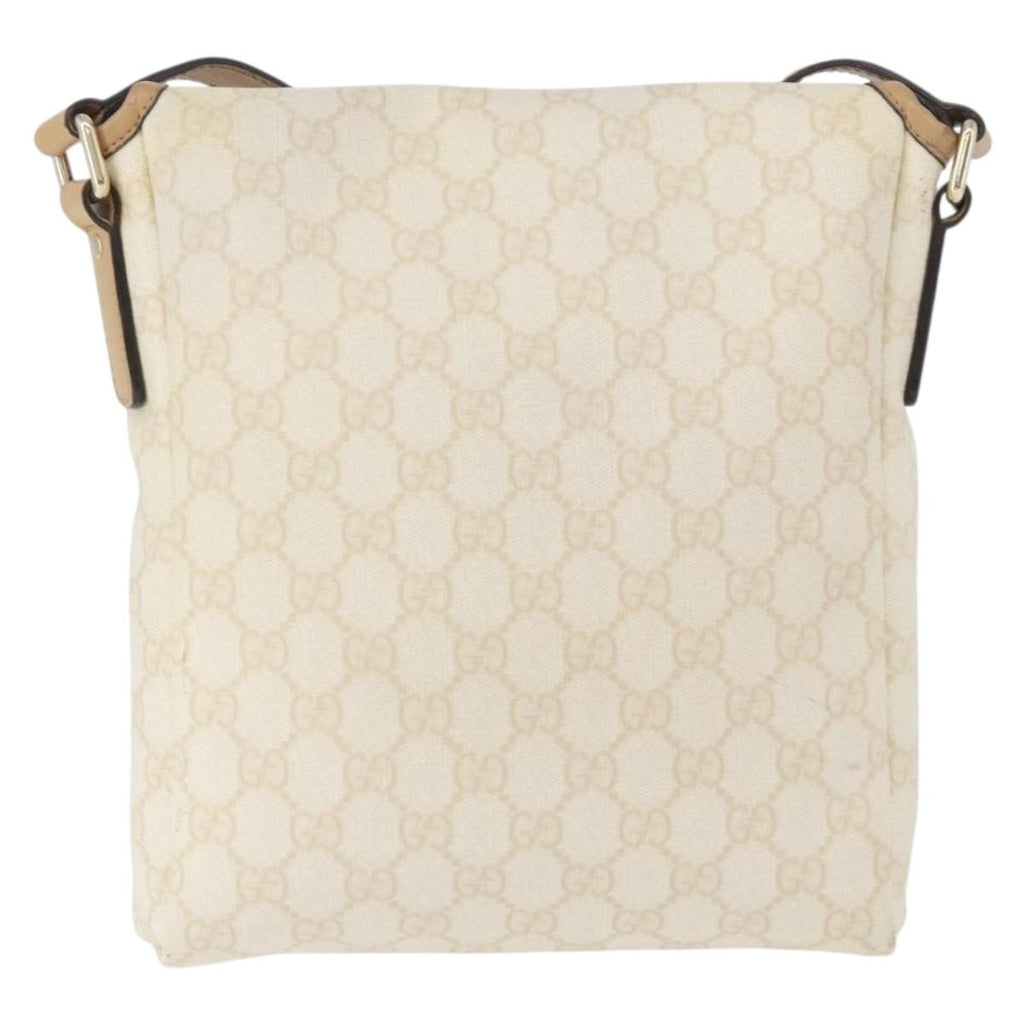 Gucci Flap Messenger Gg Coated Canvas Beige Canvas Shoulder Bag Bag (Pre-Owned)