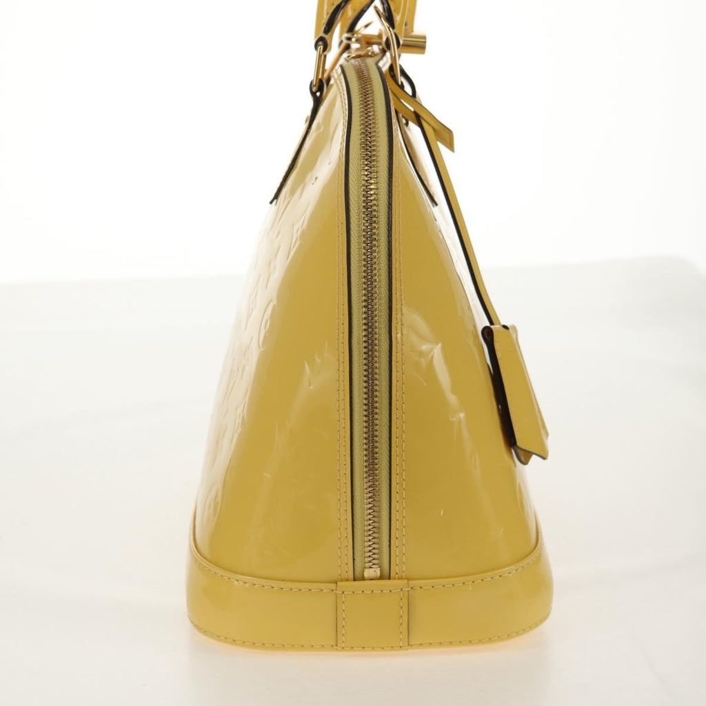 Louis Vuitton Alma Handbag Monogram Vernis Yellow Patent_Leather Handbag