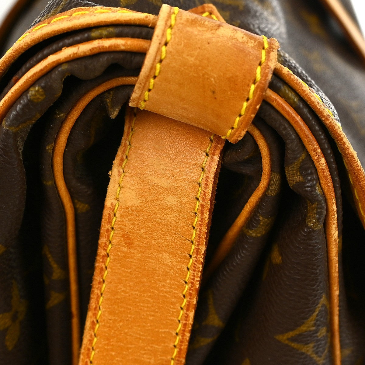 Louis Vuitton Saumur Handbag Monogram Canvas Brown Canvas Shoulder Bag