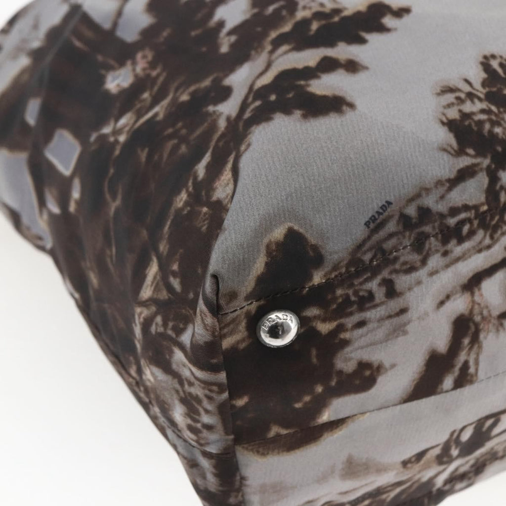 Prada Convertible Tote Printed Tessuto Brown Nylon Tote Bag Bag