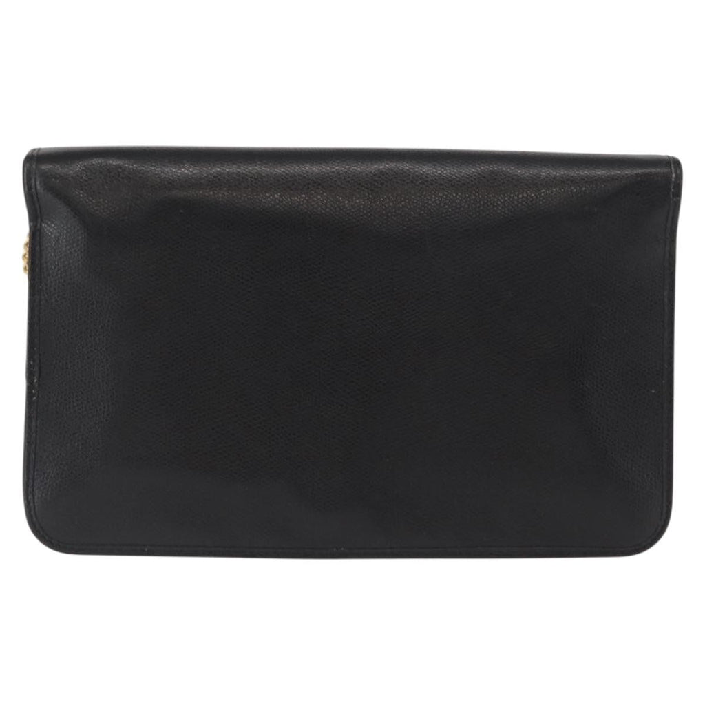 Christian Dior Vintage Shoulder Bag Leather Black Leather Shoulder Bag Bag (Pre-Owned)