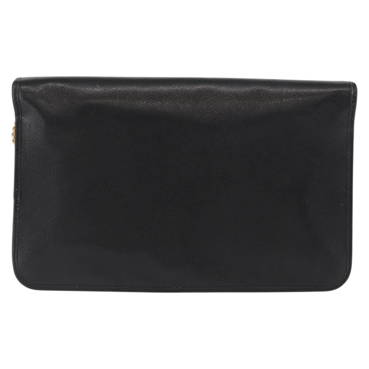 Christian Dior Vintage Shoulder Bag Leather Black Leather Shoulder Bag Bag (Pre-Owned)