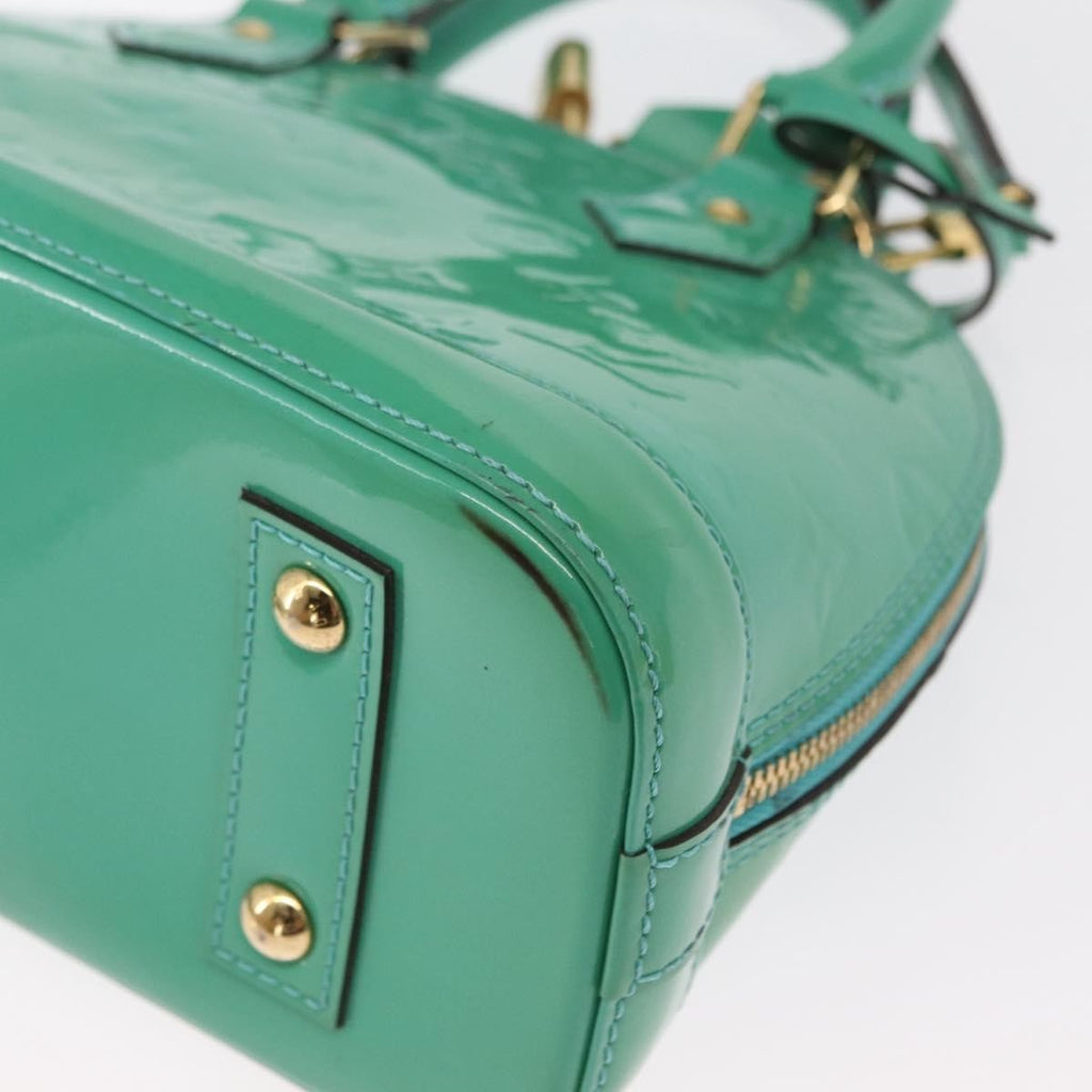 Louis Vuitton Alma Handbag Monogram Vernis Blue Patent_Leather Handbag
