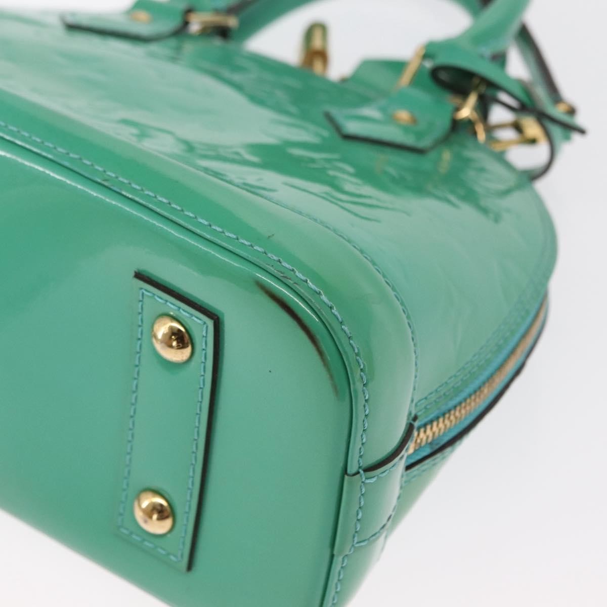 Louis Vuitton Alma Handbag Monogram Vernis Blue Patent_Leather Handbag