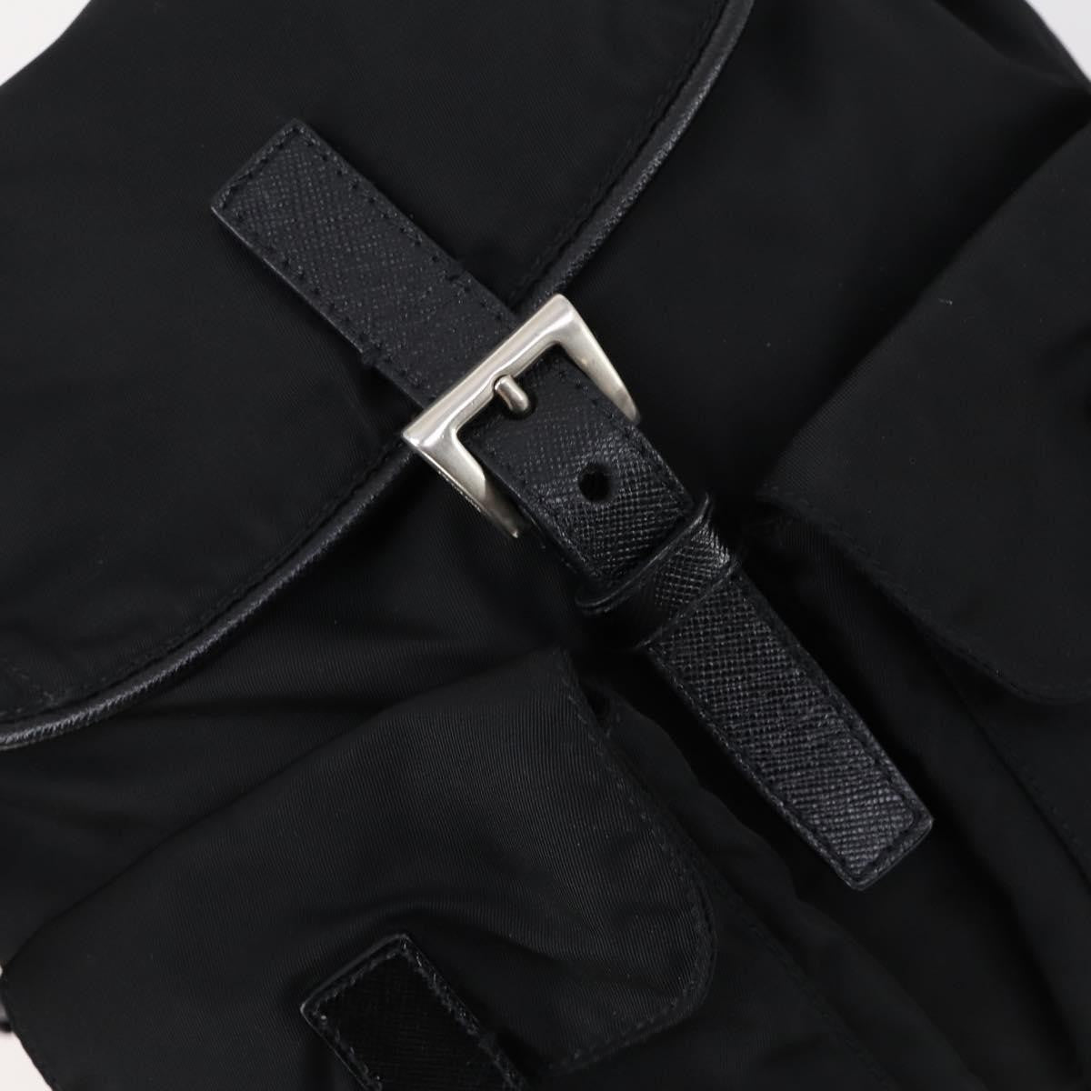 Prada Double Pocket Shoulder Bag Tessuto Black Nylon Shoulder Bag Bag
