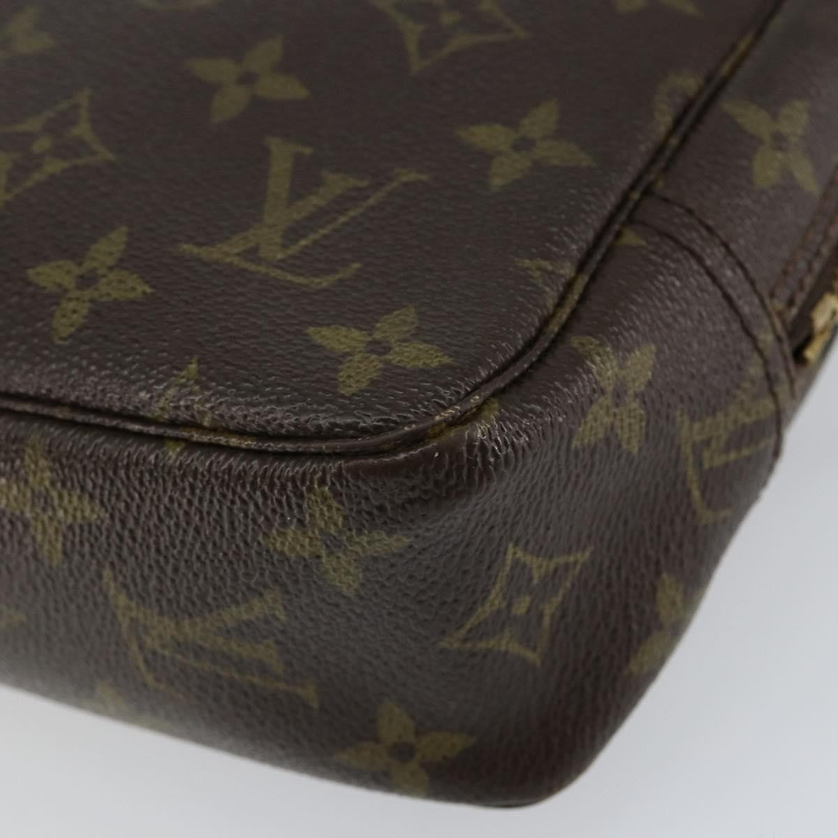 Louis Vuitton Trousse Toiletry Pouch Monogram Canvas Brown Canvas Toiletry Case Accessory