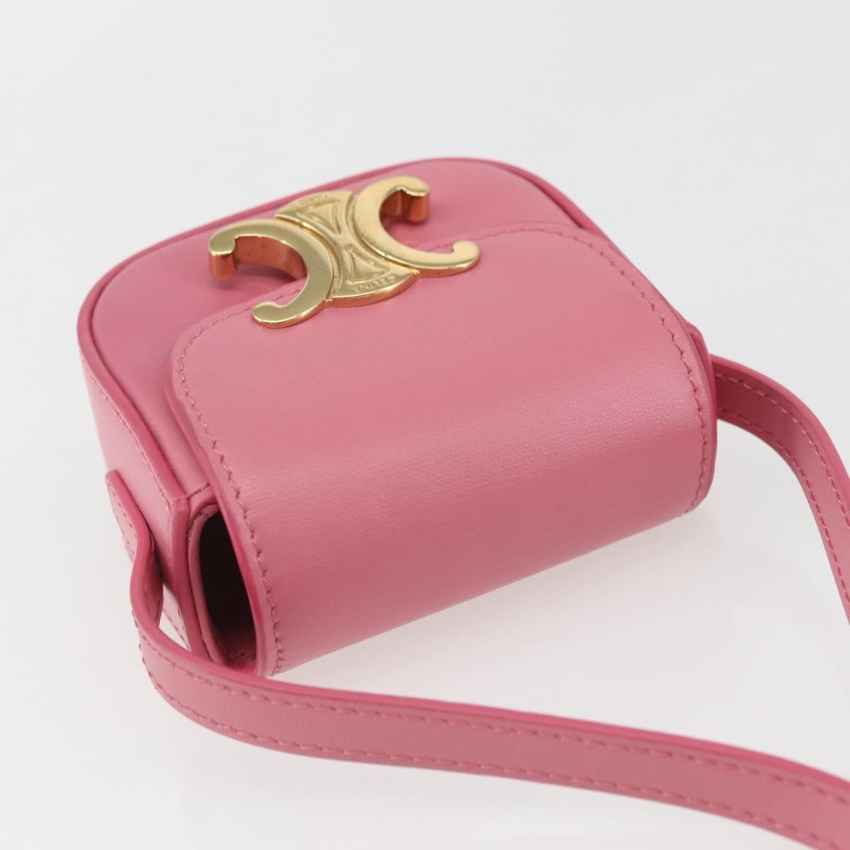 Celine Triomphe Shoulder Bag Smooth Calfskin Pink Leather Shoulder Bag Bag