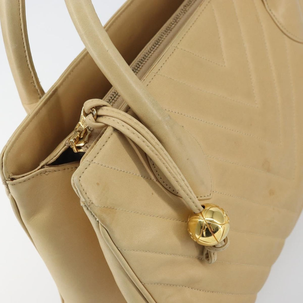 Chanel Vintage Convertible Tote Chevron Lambskin Beige Leather Tote Bag Bag