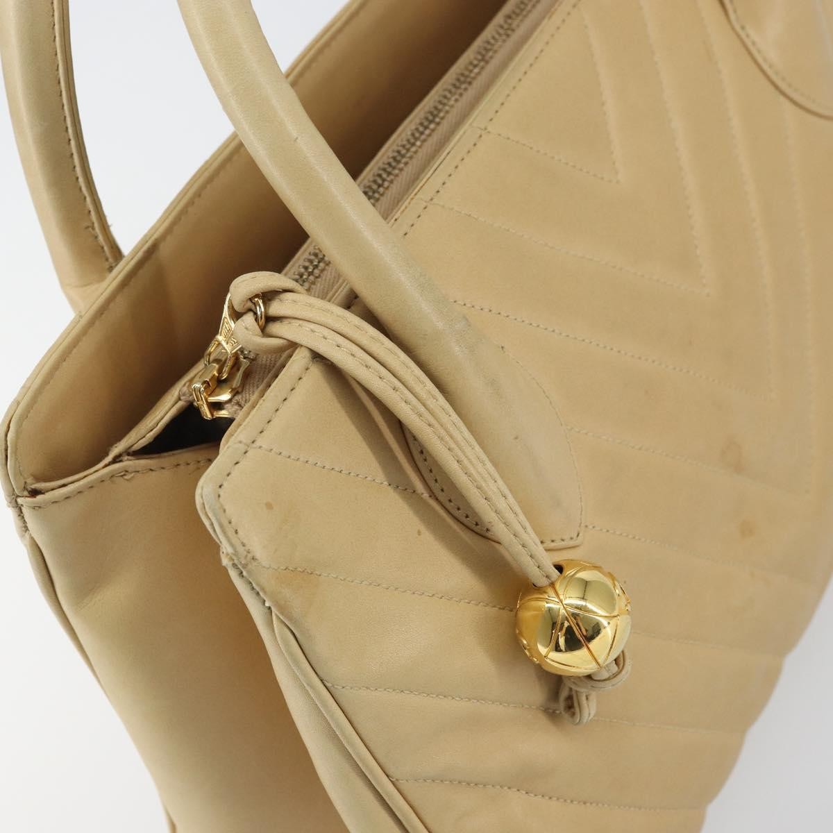 Chanel Vintage Convertible Tote Chevron Lambskin Beige Leather Tote Bag Bag