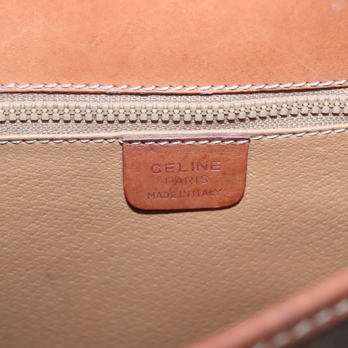 Celine Vintage Macadam Shoulder Bag Canvas And Leather Brown Canvas Shoulder Bag Bag