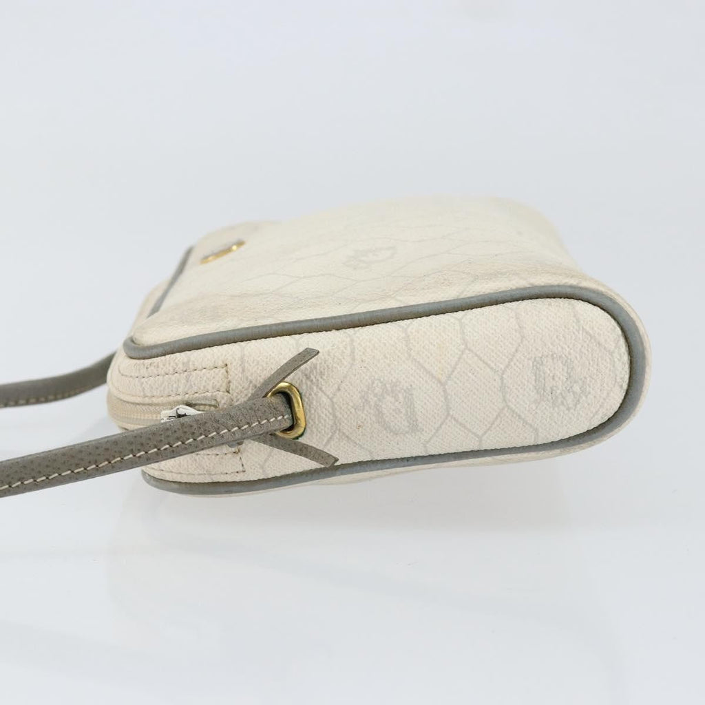 Christian Dior Vintage Honeycomb Shoulder Bag Canvas White Canvas Shoulder Bag Bag (Pre-Owned)
