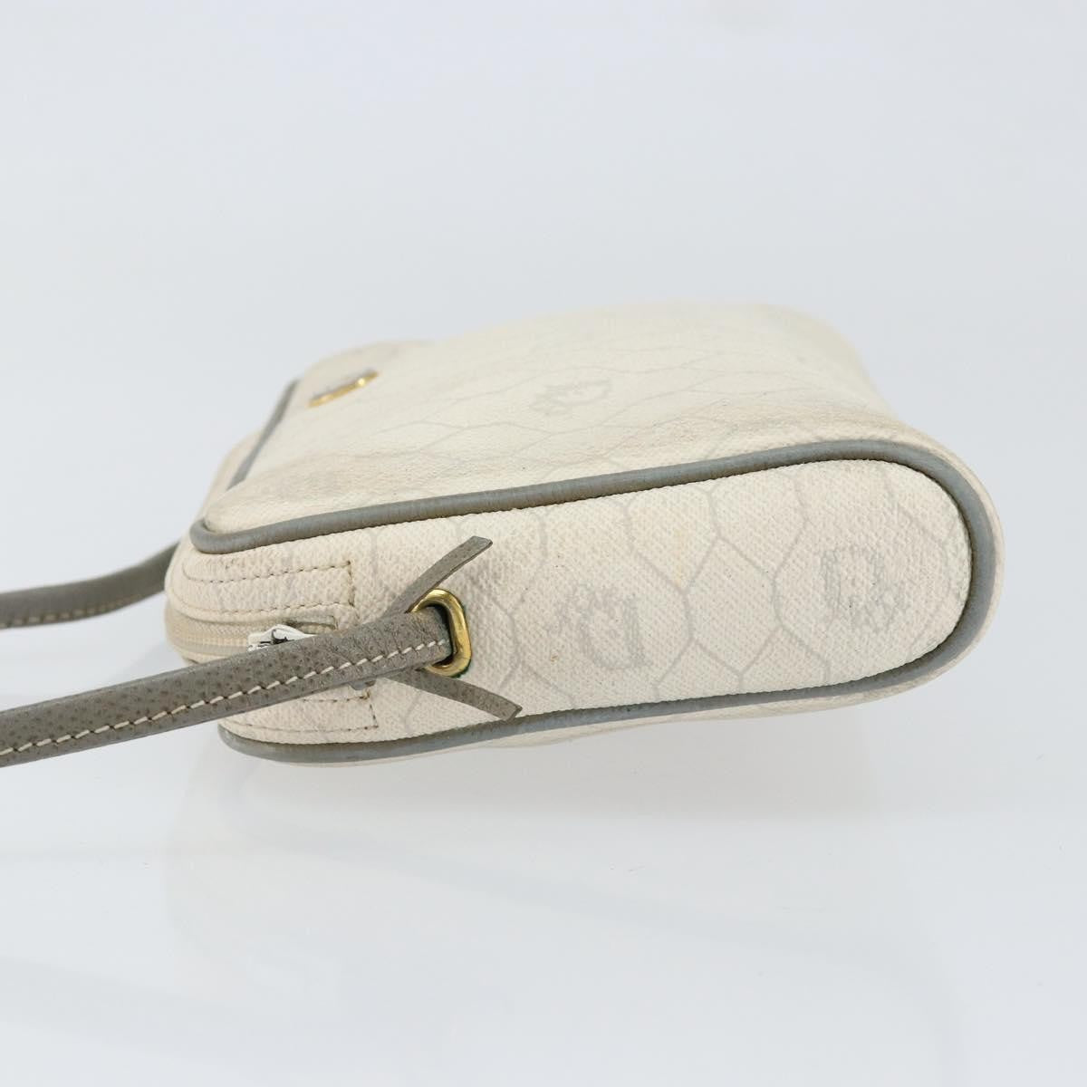 Christian Dior Vintage Honeycomb Shoulder Bag Canvas White Canvas Shoulder Bag Bag (Pre-Owned)