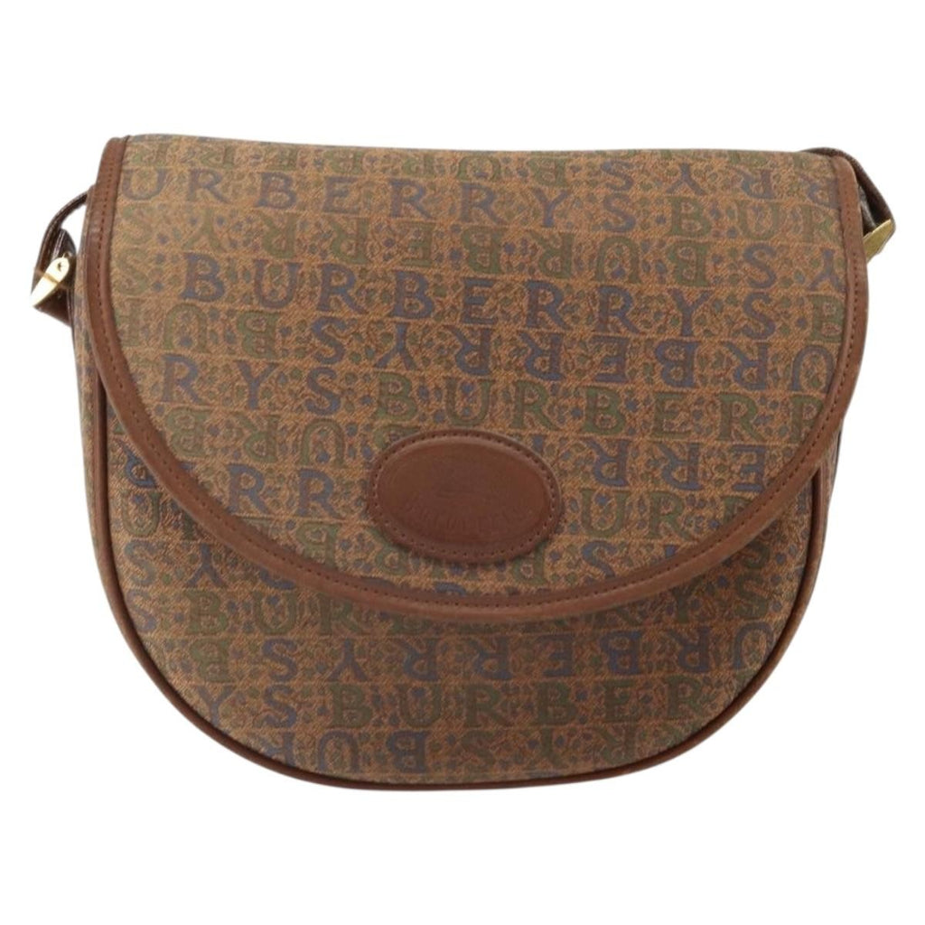 Burberry Flap Shoulder Bag Canvas Brown Canvas Shoulder Bag