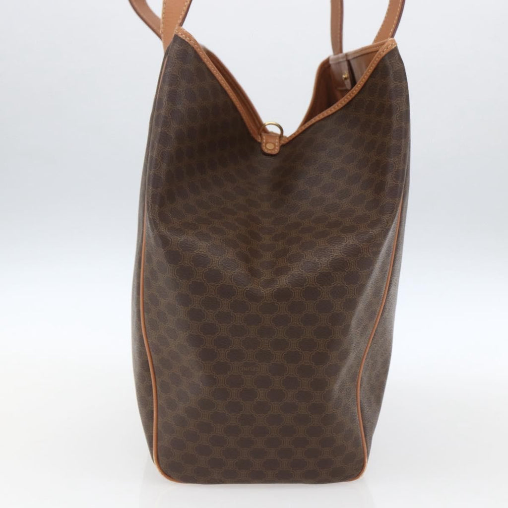 Celine Vintage Macadam Shoulder Bag Canvas And Leather Brown Canvas Shoulder Bag Bag