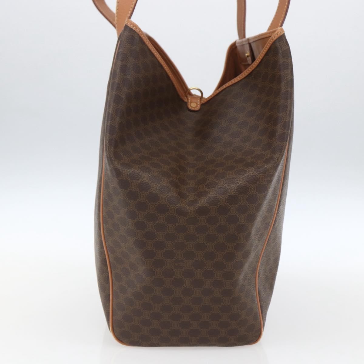 Celine Vintage Macadam Shoulder Bag Canvas And Leather Brown Canvas Shoulder Bag Bag
