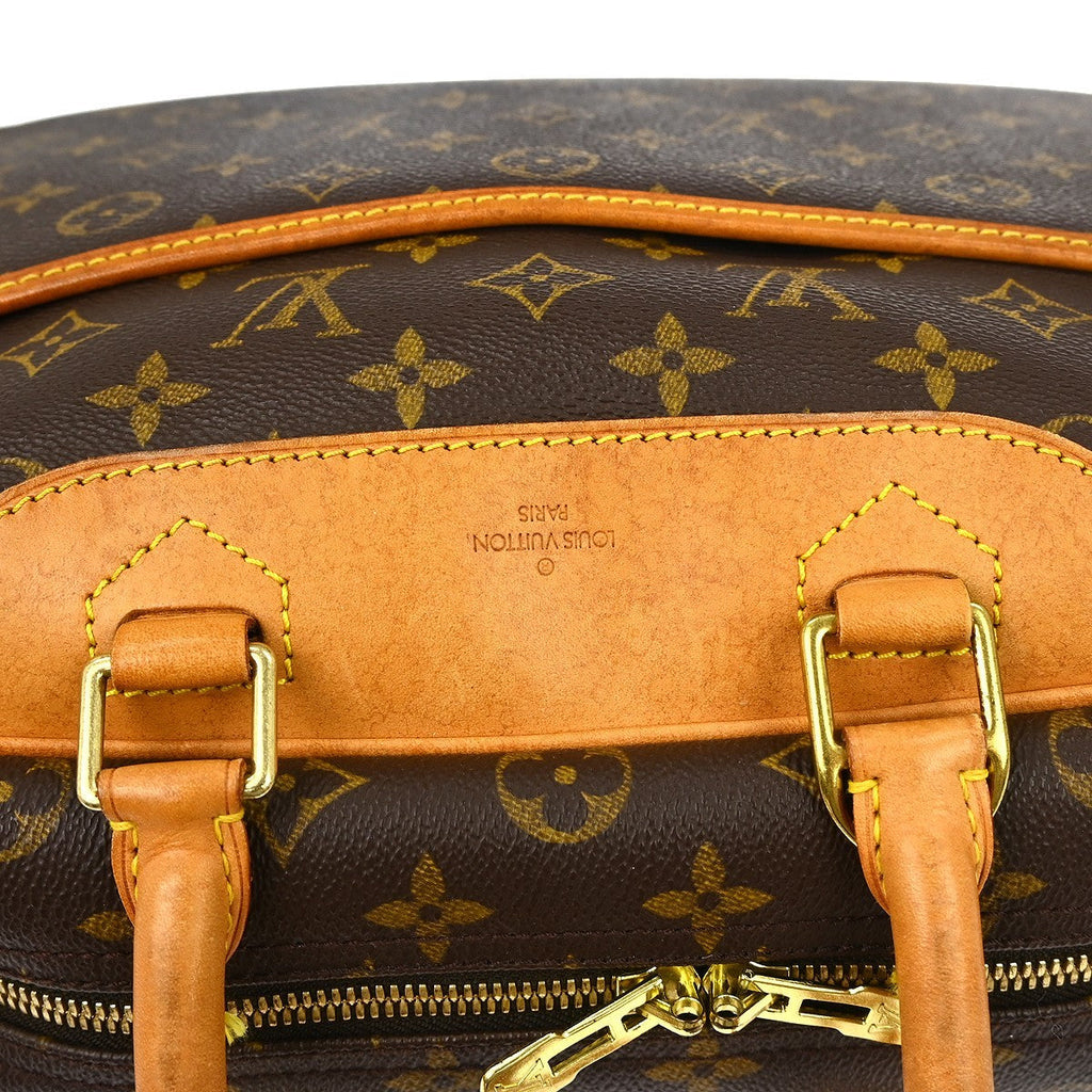 Louis Vuitton Deauville Handbag Monogram Canvas Brown Canvas Handbag