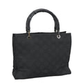 Gucci Vintage Bamboo Handle Tote Gg Nylon Black Nylon Tote Bag Bag (Pre-Owned)