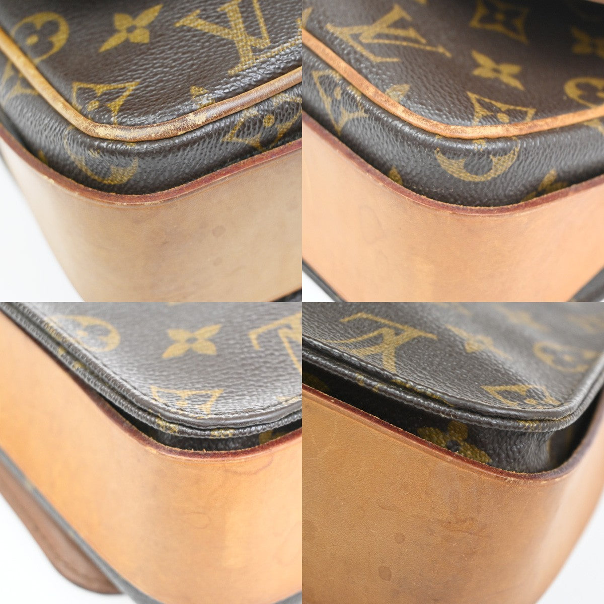 Louis Vuitton Cartouchiere Handbag Monogram Canvas Brown Canvas Shoulder Bag